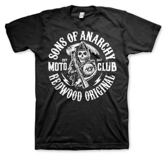 Black Sons Of Anarchie Soa Redwood T-Shirt by RiderOut™