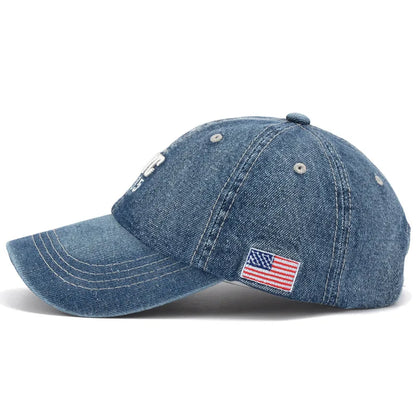NYC Embroidery Letter Denim Baseball Cap by RiderOut™