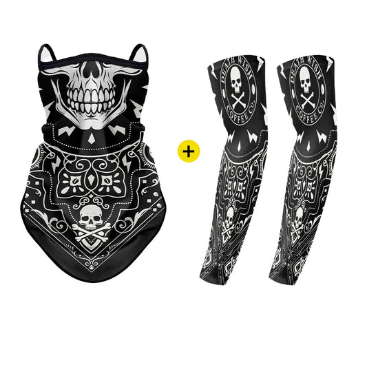 Motorcycle Rider Face Mask with Anti-UV Arm Tattoo Sleeves by RiderOut