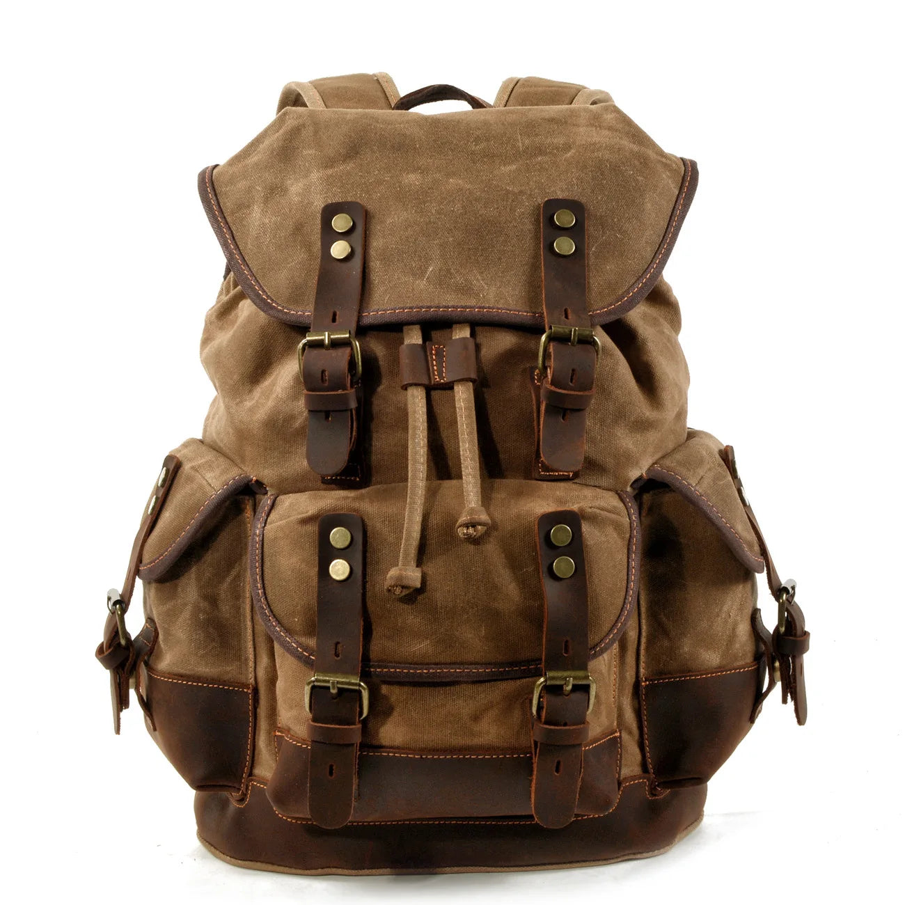 Outdoor Leather Canvas Backpack by RiderOut™
