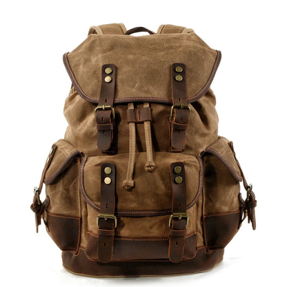 Outdoor Leather Canvas Backpack by RiderOut™