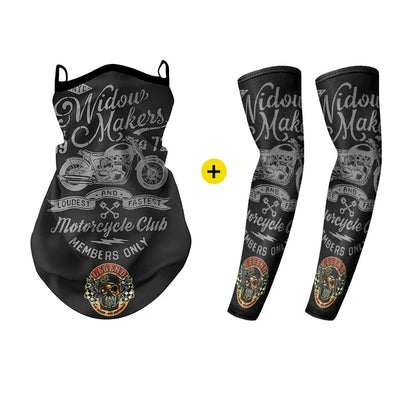 Motorcycle Rider Face Mask with Anti-UV Arm Tattoo Sleeves by RiderOut