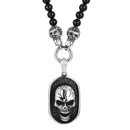 Rosary Beads Skull Pendant Necklace by RiderOut™