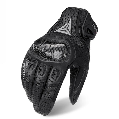Breathable Leather Touchscreen Seasons Motorcycle Gloves by RiderOut™