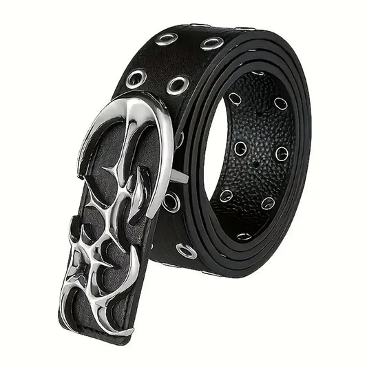 Black PU Leather Punk Style Belt by RiderOut™