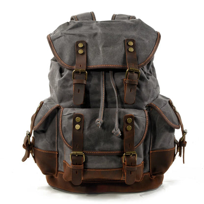Outdoor Leather Canvas Backpack by RiderOut™
