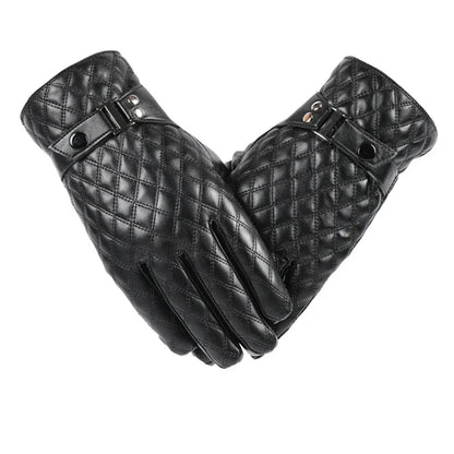 Black Winter Thermal Plush Motorcycle Riding Gloves by RiderOut