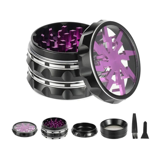 2.5inch Hand Crank Aluminium Grinder with Clear Top by RiderOut™