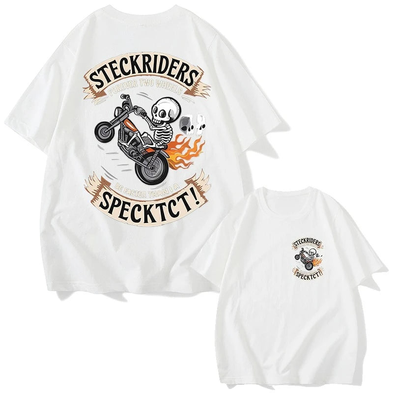Skull Rider Retro Motorcycle T-shirt by RiderOut™