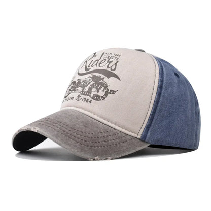 Retro Style Washed Moto Riders Baseball Cap by RiderOut