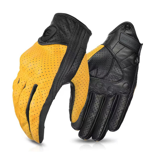 Retro Moto Leather Motorcycle Gloves by RiderOut™