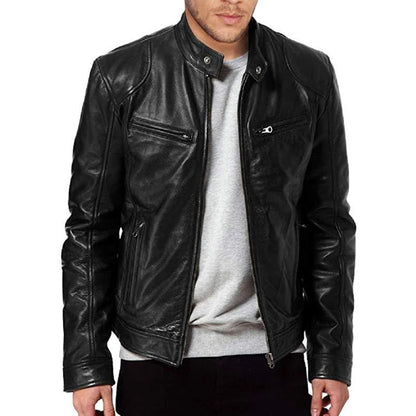 PU Leather Casual Motorcycle Jacket by RiderOut