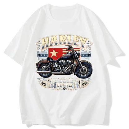 Black HD Motorcycle Print T-shirt by RiderOut™