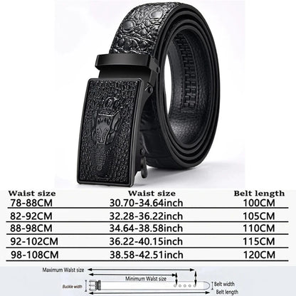 Genuine Leather Crocodile Pattern Leather Belt by RiderOut