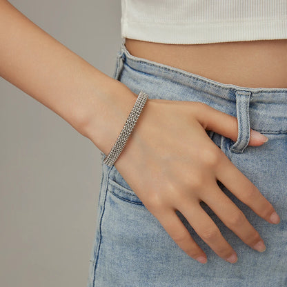Woven Flat Mesh C-Shaped Chain Bracelet by RiderOut™