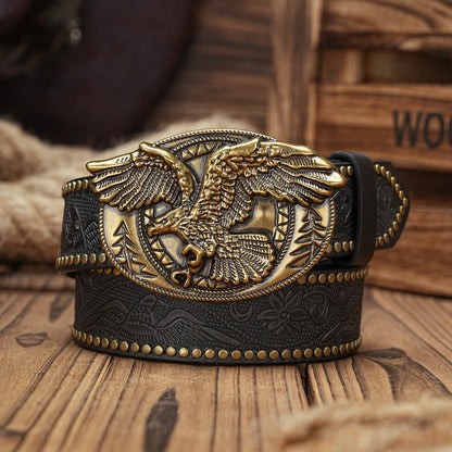 American Eagle Engraved Buckle PU Leather Belts by RiderOut