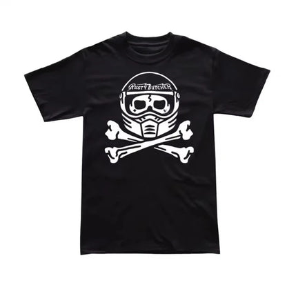 Black RustyButcher Motorcycle Vintage T-shirt by RiderOut™