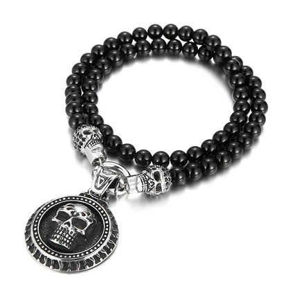 Rosary Beads Skull Pendant Necklace by RiderOut™