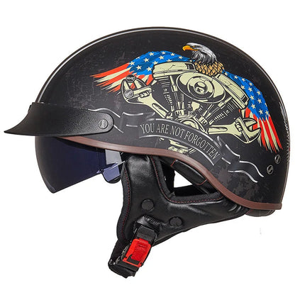 Retro Half German Style Vintage Motorcycle Helmet by RiderOut™
