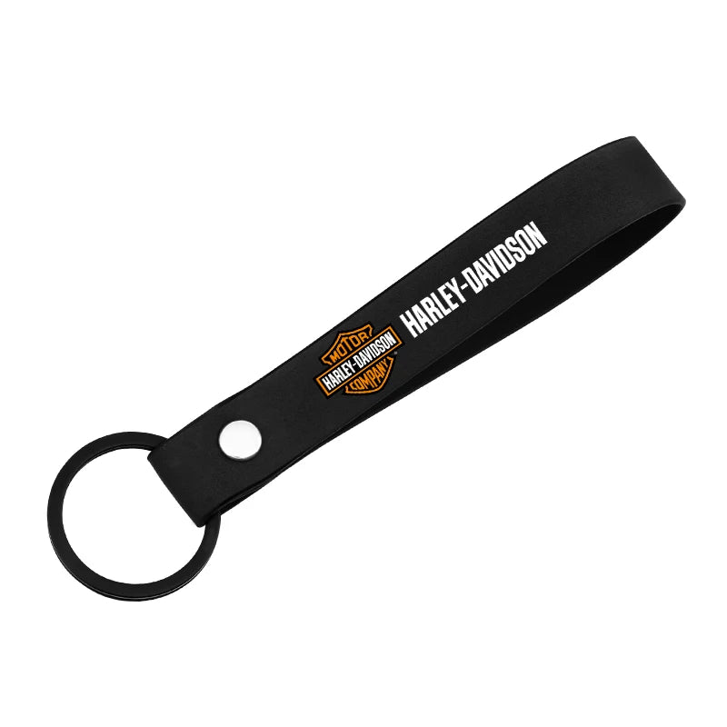 HD Logo Motorcycle Suede Key Rings Keychain & Tire Valve Stem Caps by RiderOut™