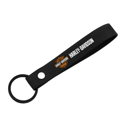 HD Logo Motorcycle Suede Key Rings Keychain & Tire Valve Stem Caps by RiderOut™