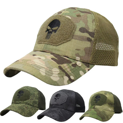 Punisher Skull Camouflage Baseball Cap by RiderOut™