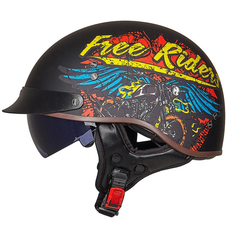 Retro Half German Style Vintage Motorcycle Helmet by RiderOut™