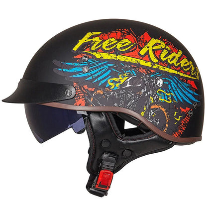 Retro Half German Style Vintage Motorcycle Helmet by RiderOut™