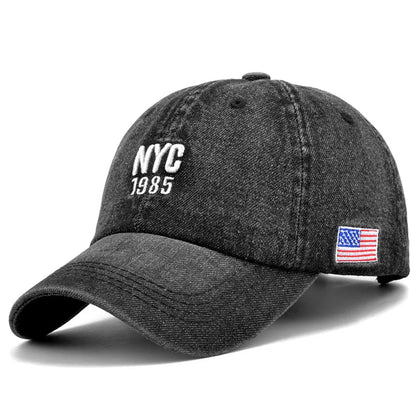 NYC Embroidery Letter Denim Baseball Cap by RiderOut™