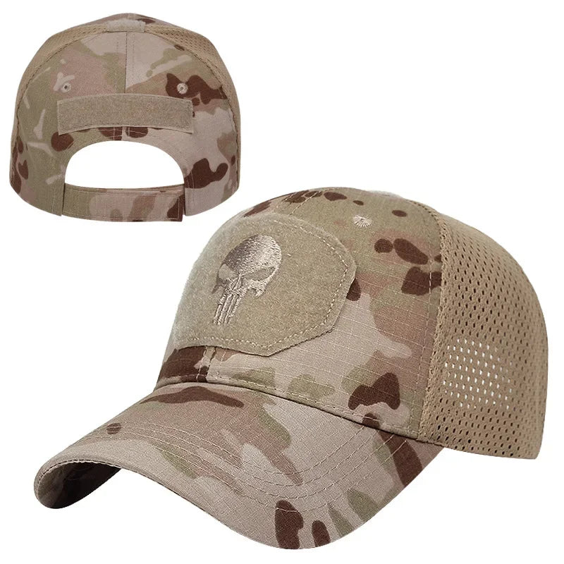 Punisher Skull Camouflage Baseball Cap by RiderOut™
