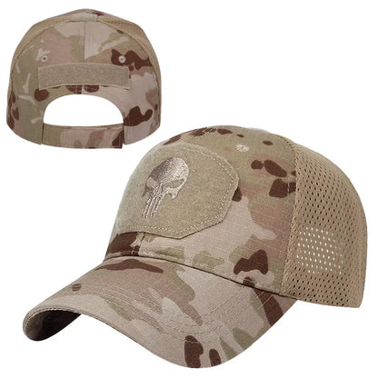 Punisher Skull Camouflage Baseball Cap by RiderOut™