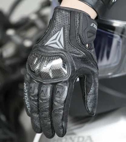 Breathable Leather Touchscreen Seasons Motorcycle Gloves by RiderOut™