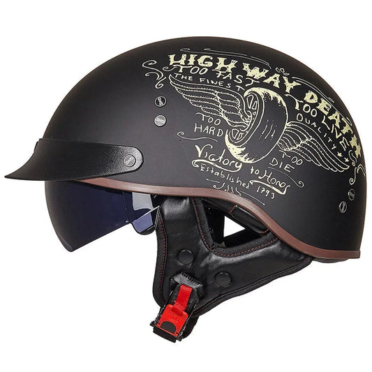 Retro Half German Style Vintage Motorcycle Helmet by RiderOut™