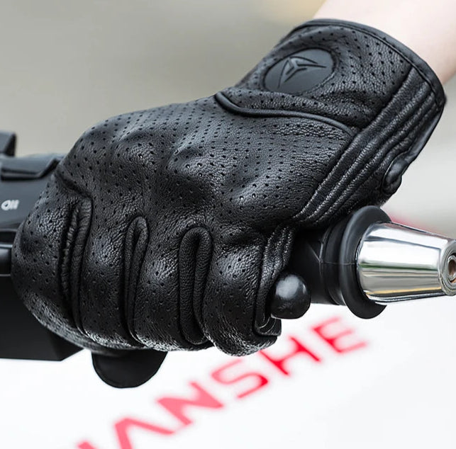 Full Finger Perforated Retro Racing Gloves by RiderOut™