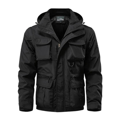 Multi-pocket Windbreaker Hooded Jacket by RiderOut