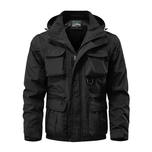Multi-pocket Windbreaker Hooded Jacket by RiderOut