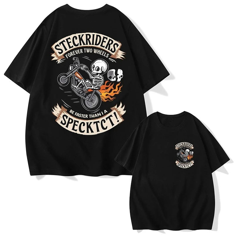 Skull Rider Retro Motorcycle T-shirt by RiderOut™