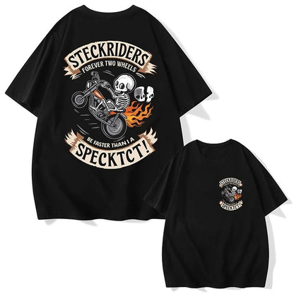 Skull Rider Retro Motorcycle T-shirt by RiderOut™