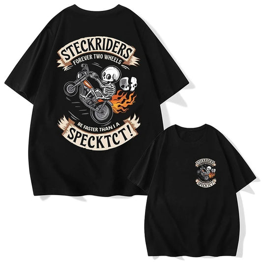 Skull Rider Retro Motorcycle T-shirt by RiderOut™