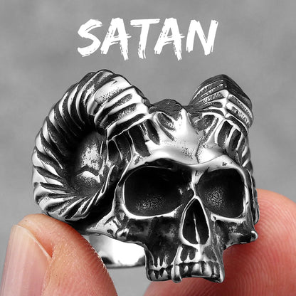 Gothic Satan Skull Ring by RiderOut™