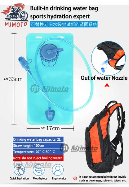 Motorcycle Hydration Backpack Built-in 2L Water Bag by RiderOut™