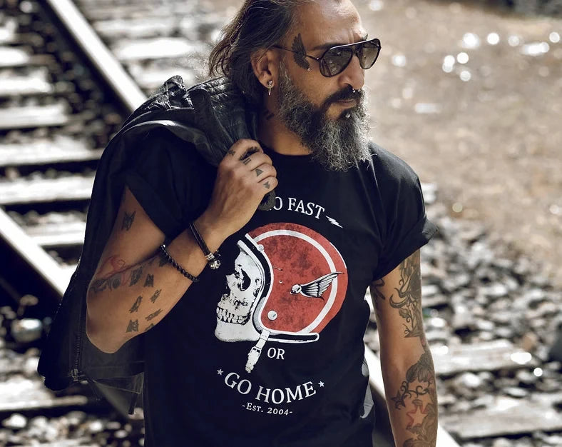 Vintage Motorcycle Helmet Biker T-shirt by RiderOut™