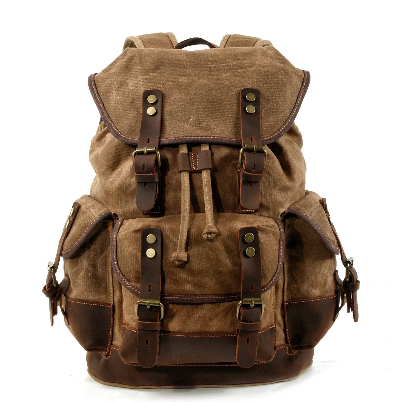 Outdoor Leather Canvas Backpack by RiderOut™