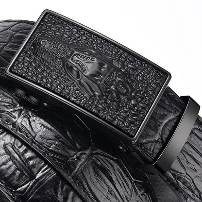 Genuine Leather Crocodile Pattern Leather Belt by RiderOut