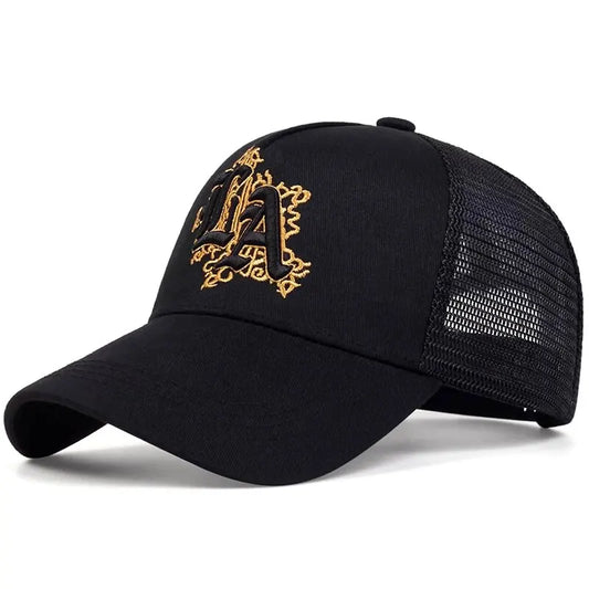 LA Letter Embroidery Baseball Net Caps by RiderOut™