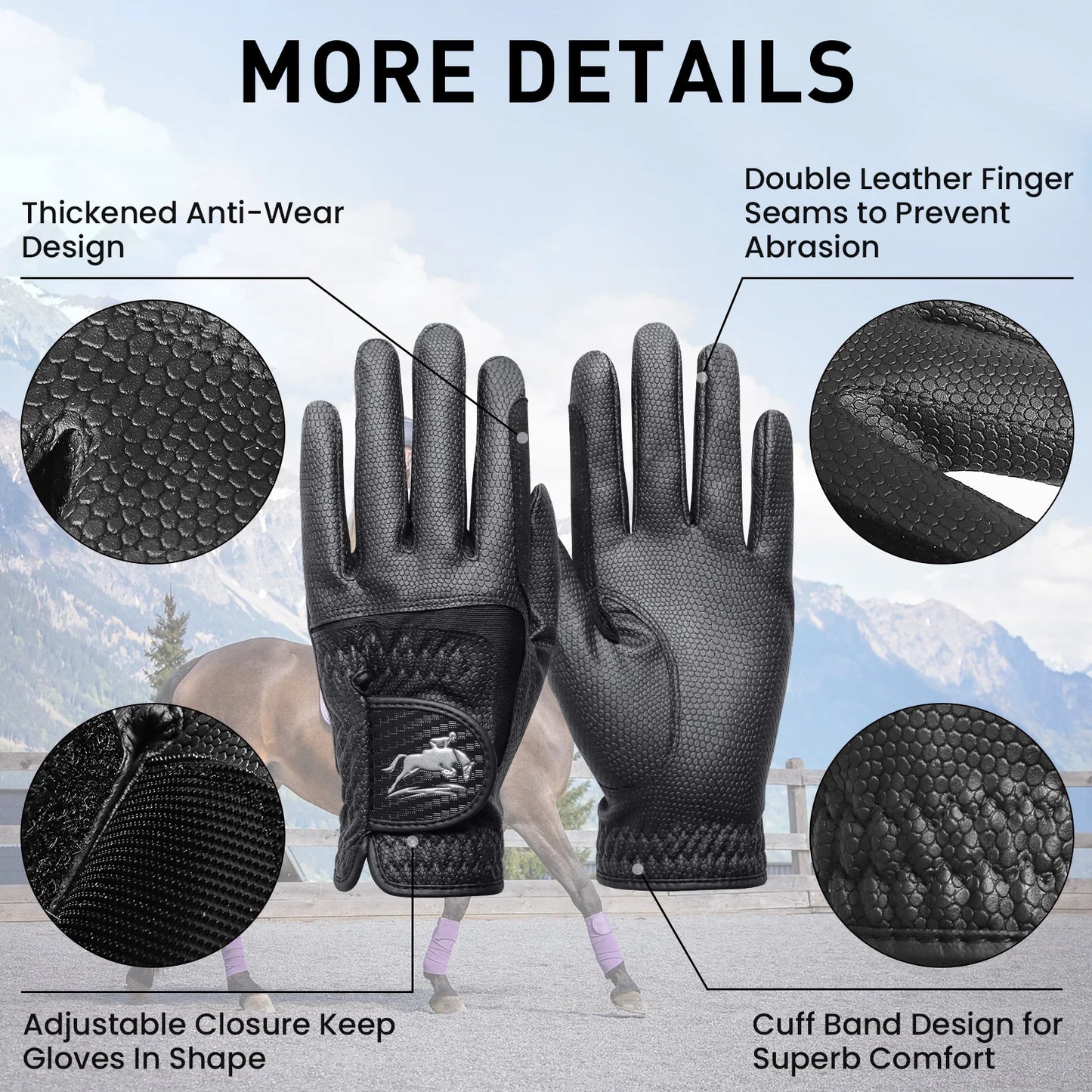 Premium PU Leather Riding Gloves by RiderOut