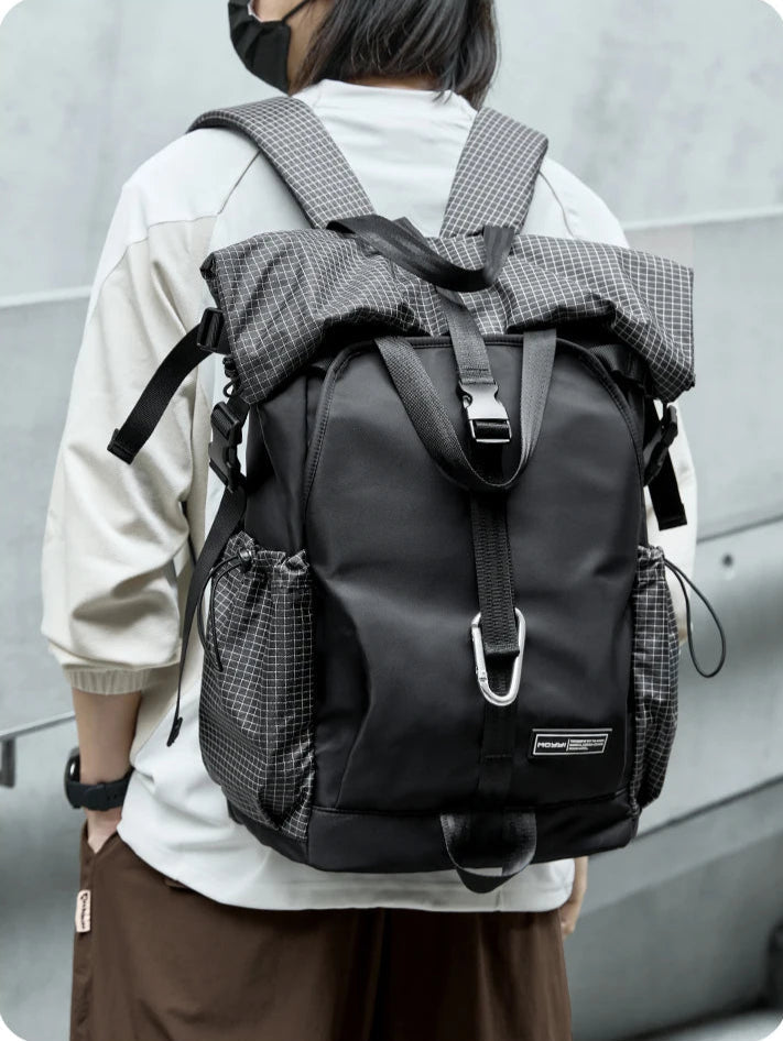 Roll Top Travel Expandable Large Capacity Backpack by RiderOut™