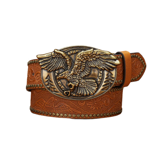 American Eagle Engraved Buckle PU Leather Belts by RiderOut