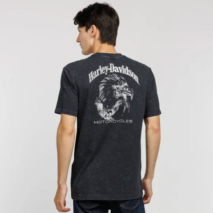 Dark Gray HD Basic Logo Washed Cotton T-shirts by RiderOut™