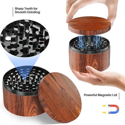 3“ Metal Wood Design Tobacco Herb Grinder by RiderOut™